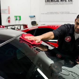 Chemical Guys Waffle Weave Glass &amp; Window Microfiber Towel - Red 24x16''