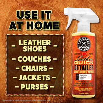 Chemical Guys Leather Quick Detailer Matte Finish Leather Care Spray (473ml)