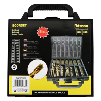 Benson boorset 101 dlg HSS cobalt coated/koffer