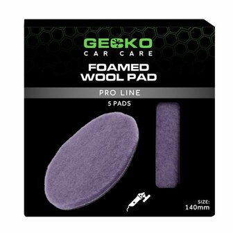 Gecko Foamed Wool Cutting pad 140mm 5st ( Voor Steunplaat 125mm )