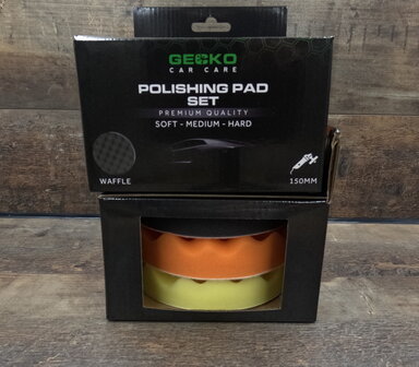 Gecko Polijstpads/Poetspads wafel 150mm 3pcs/set