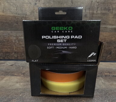 Gecko polijstpads/poetspads Flat 150mm 3pcs/set