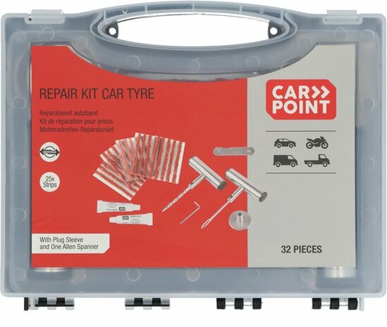 🔧 Carpoint Banden Reparatie Set Professioneel – Met Stalen Handvat in Stevige Koffer