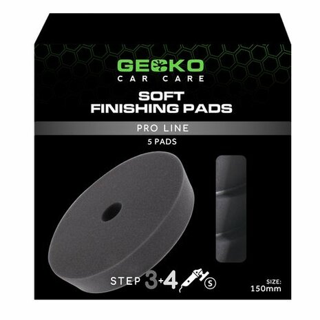 Gecko Polijstpad Zacht Zwart 150mm 5st (Voor Steunplaat 125mm)