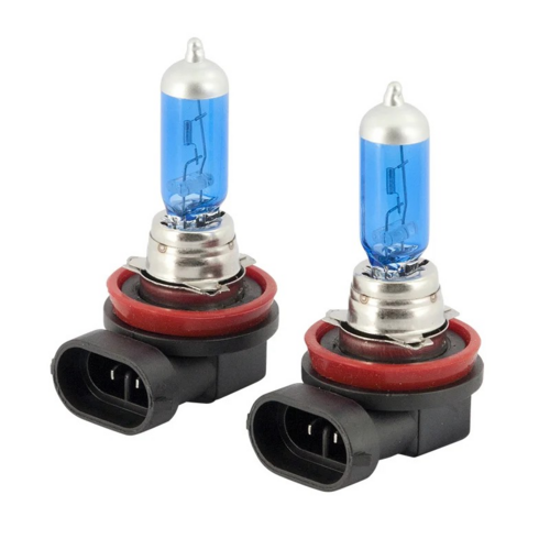 AutoStyle SuperWhite Blauw H11 55W/12V/4000K Halogeen Lampen, set à 2 stuks (E4)