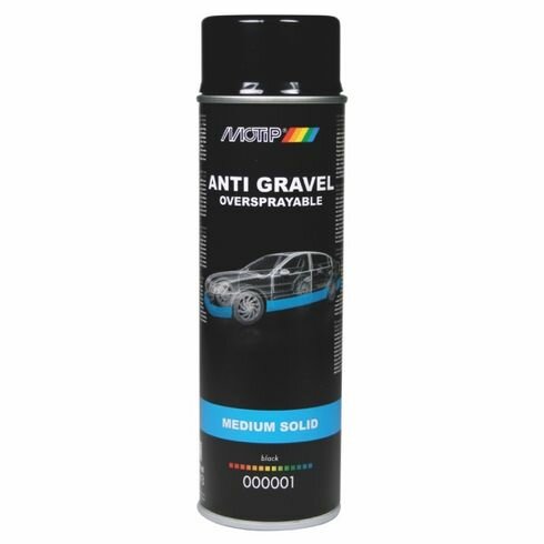 MoTip Underbody Coating Anti Steenslag Spuitbus 500ml Medium Solid Zwart (overspuitbaar)