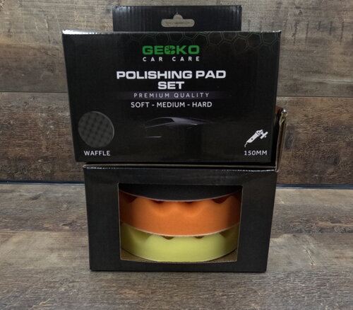 Gecko Polijstpads/Poetspads wafel 150mm 3pcs/set