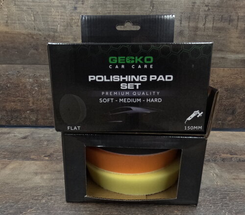 Gecko polijstpads/poetspads Flat 150mm 3pcs/set