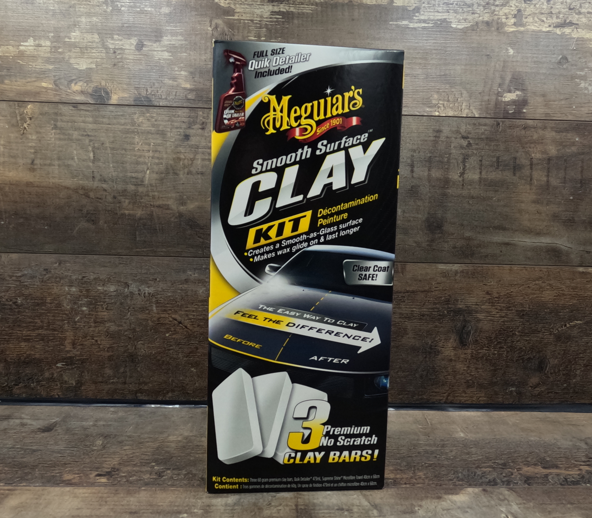 Meguiar's Smooth Surface Clay Kit (3x60g Klei/473ml Quik Detailer/1 Supreme Shine Doek)