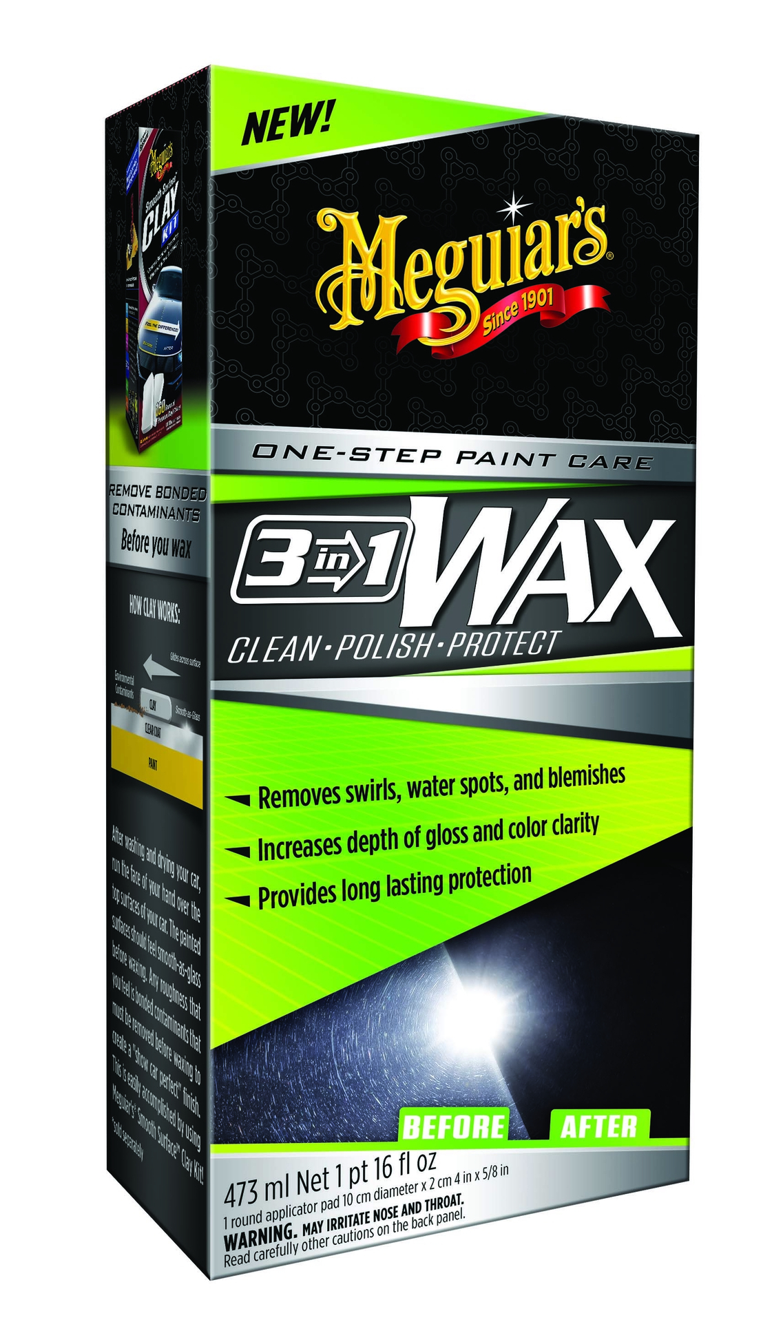 Meguiar's 3-in-1 Wax 473ml + Foam Pad