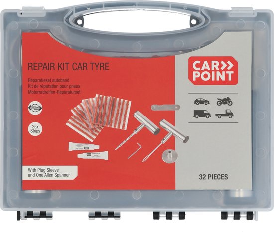 Carpoint Banden Reparatie Set Professioneel – Met Stalen Handvat in Stevige Koffer