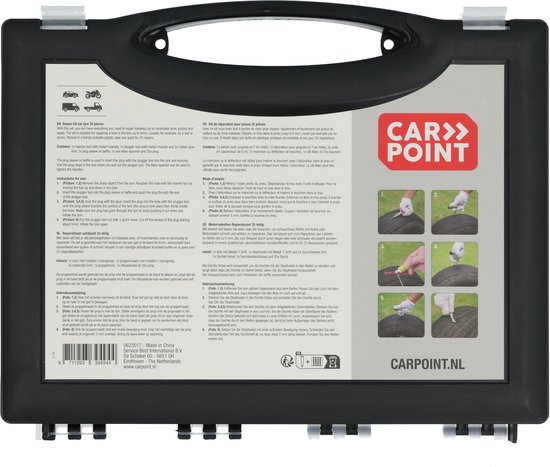 Carpoint Banden Reparatie Set Professioneel – Met Stalen Handvat in Stevige Koffer