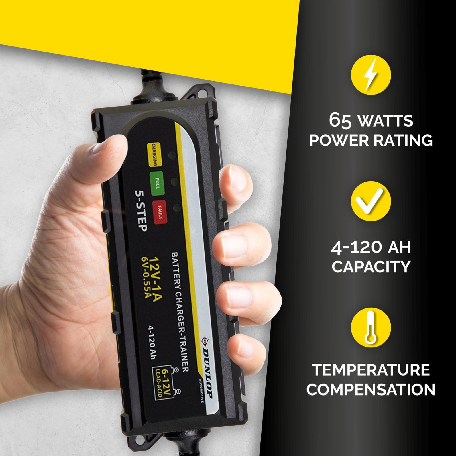 DUNLOP Smart Lader 1A – 12V Autoaccu (druppellader)