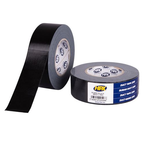 HPX Duct Tape 2200 – 48 mm x 50 m – Zwart (Professionele duct tape)