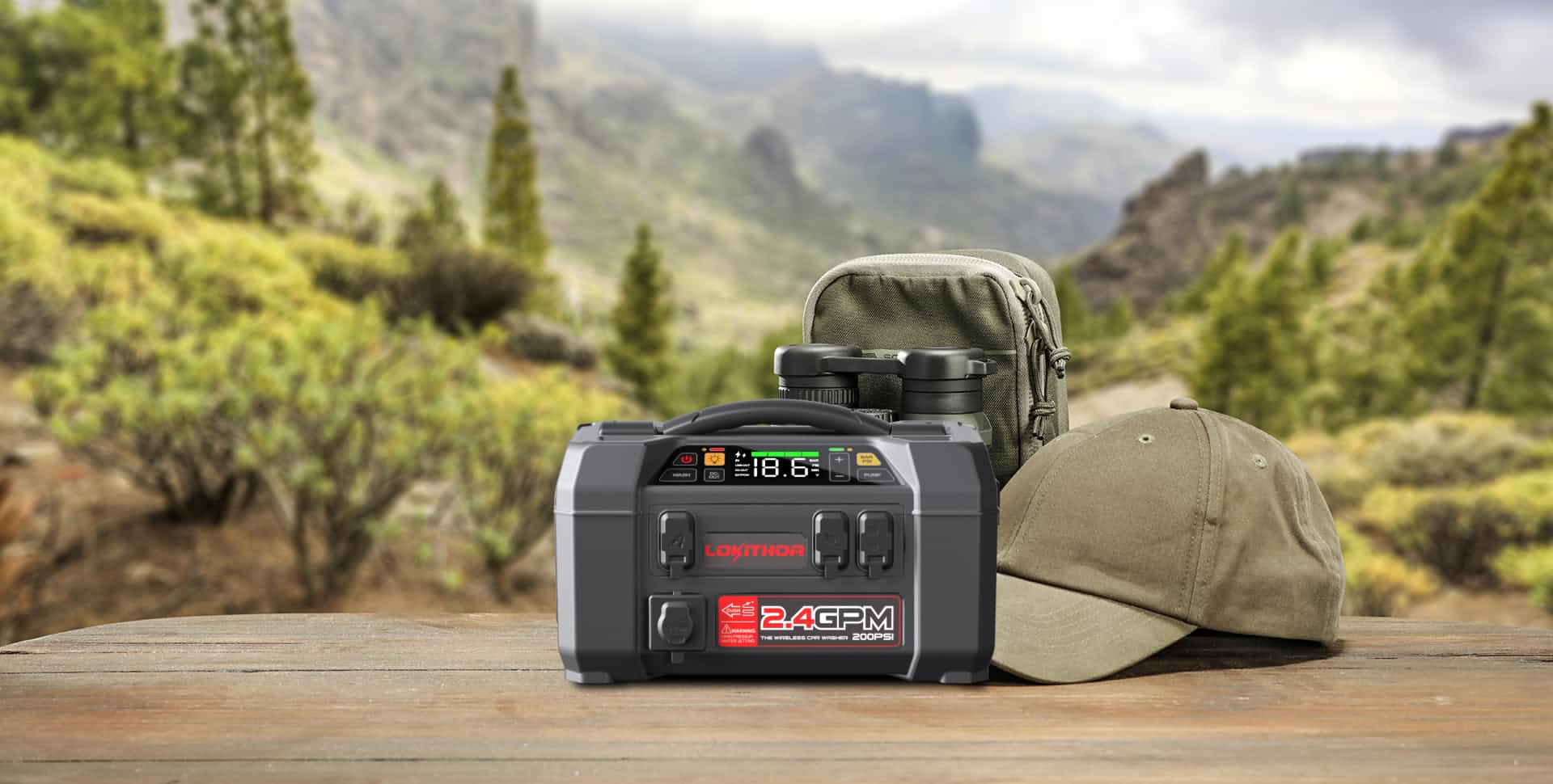 Lokithor AW401 Jumpstarter + Compressor + Waterpomp