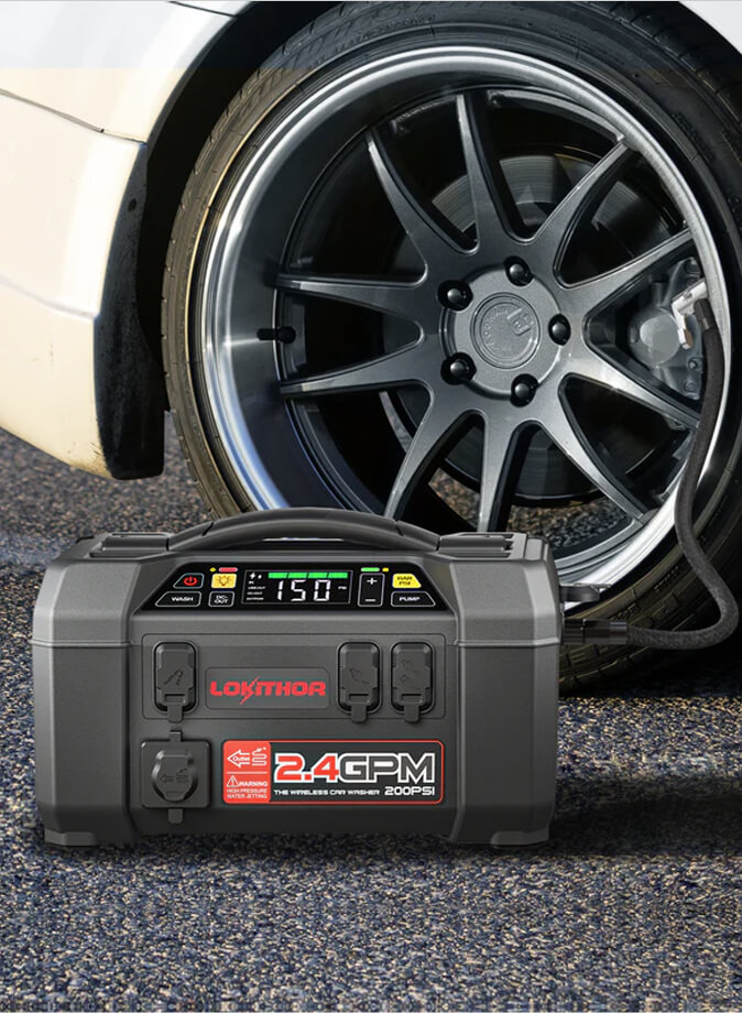 Lokithor AW401 Jumpstarter + Compressor + Waterpomp