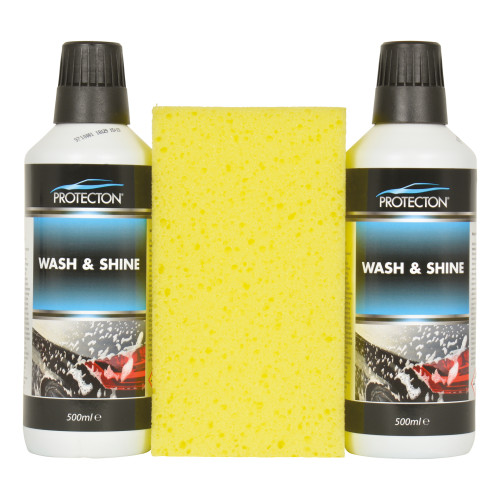 Protecton Wash & Shine Set 2x500ml + Spons – alles voor een stralend schone auto