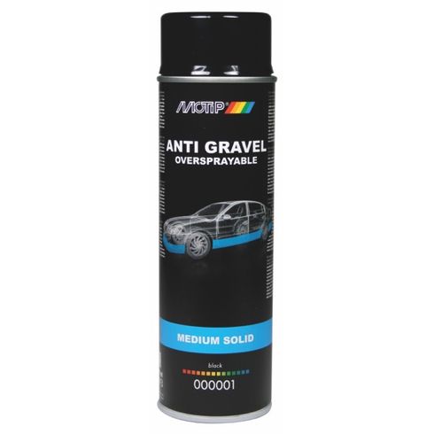 MoTip Underbody Coating Anti Steenslag Spuitbus 500ml Medium Solid Zwart (overspuitbaar)